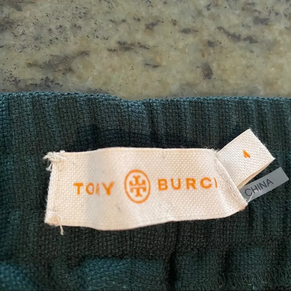 Tory Burch Forest Green Wool Ankle Dress Pants Size 4